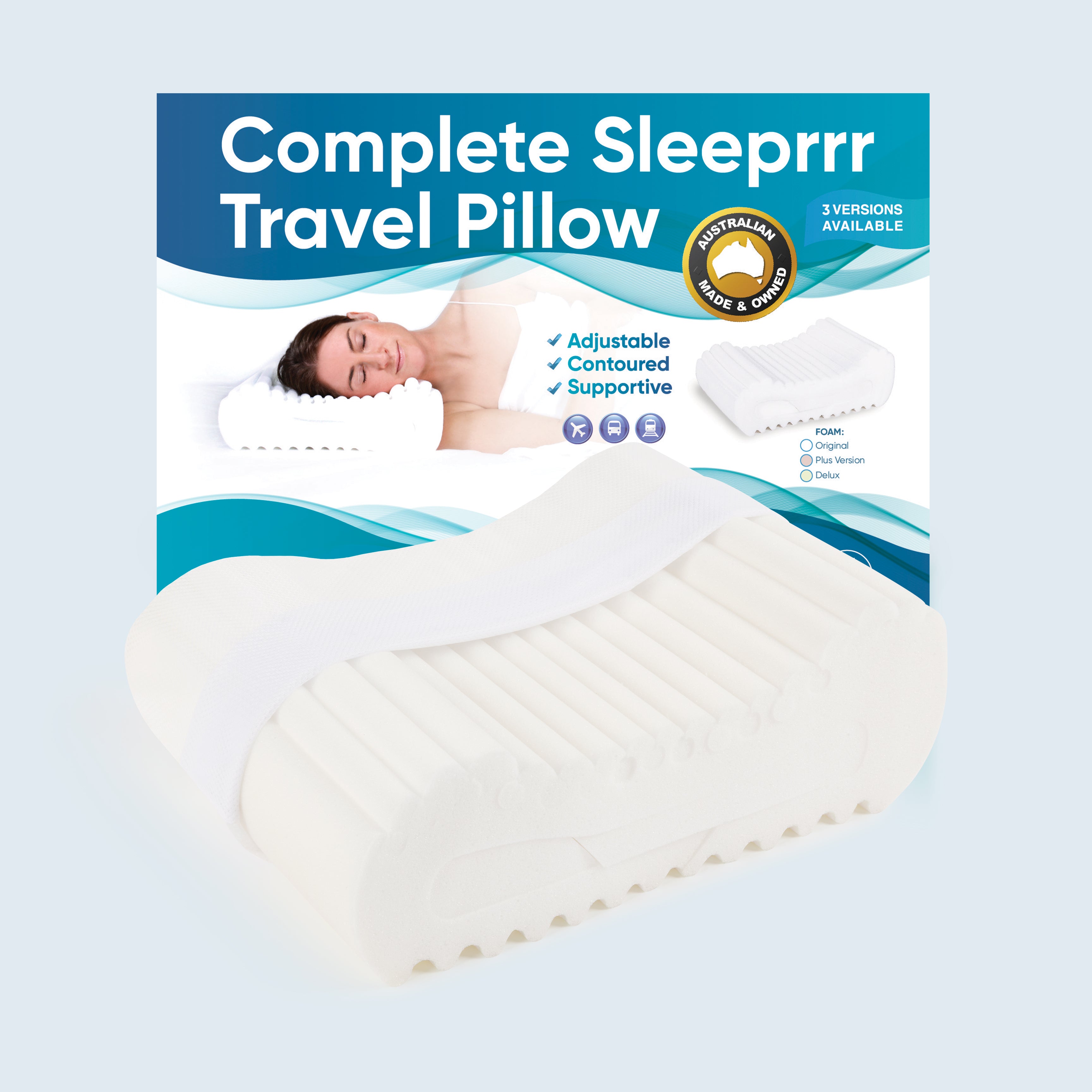 Travel contour outlet pillow